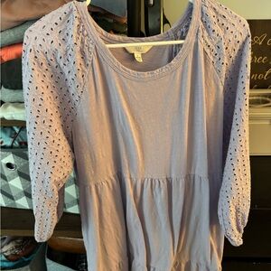 Lavender Eyelet Sleeve Women's Top